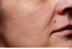 Mouth Nose Cheek Skin Woman Birthmarks Slim Wrinkles Studio photo references